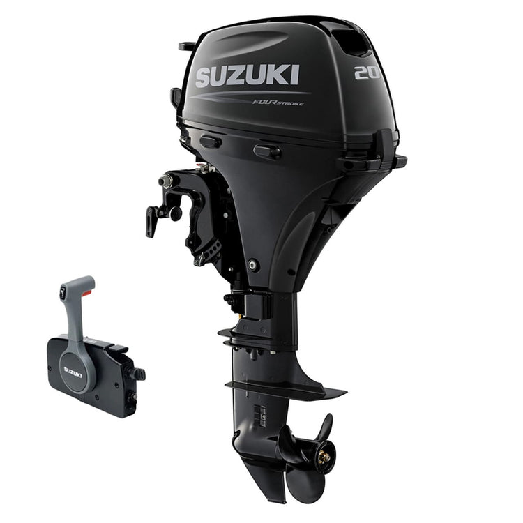 Suzuki 20 HP Black Remote Diagonal