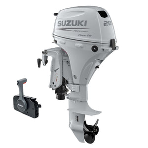 Suzuki 20 HP White Remote with Control Diagonal