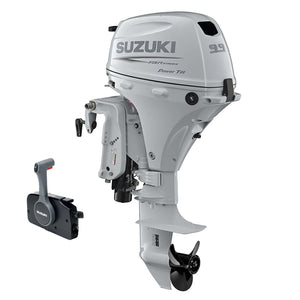 Suzuki 9.9 HP White Remote Diagonal